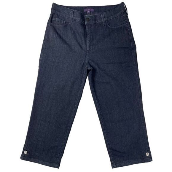 NYDJ Not Your Daughters Jeans Cropped Dark Denim Lift Tuck Technology Size 8 - Picture 1 of 11